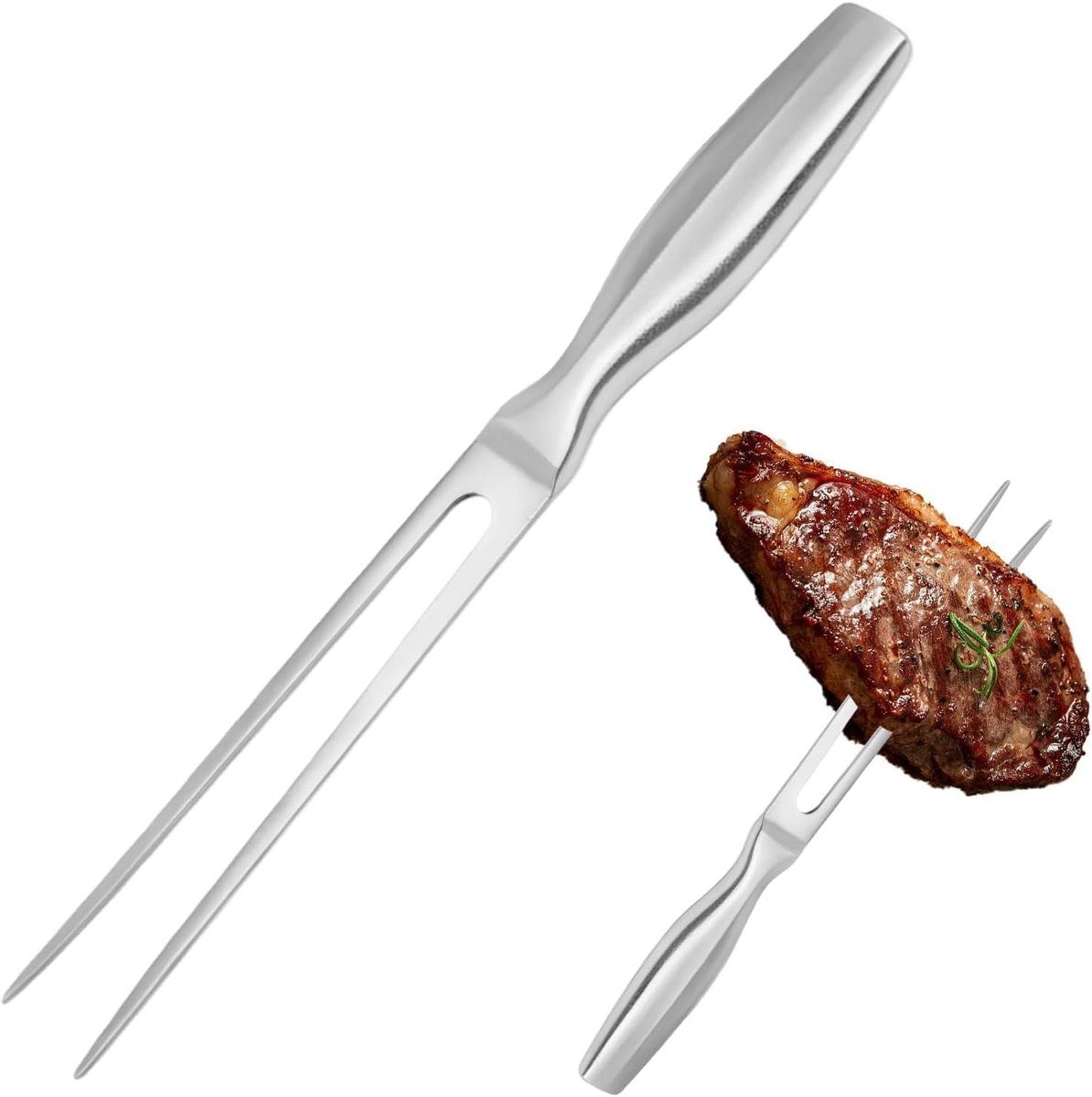 Vleesvork van roestvrij staal, professionele snijvork voor barbecue, keuken, geroosterde kalkoen, kip, rundvlees, 27 cm