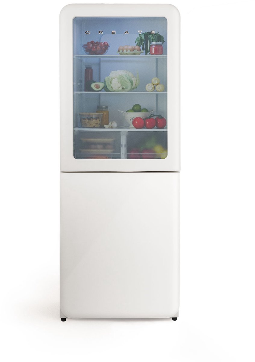 CREATE - 401L No Frost koel-vriescombinatie met kijkvenster in retrostijl - FRIDGE RETRO KNOCK KNOCK 401L
