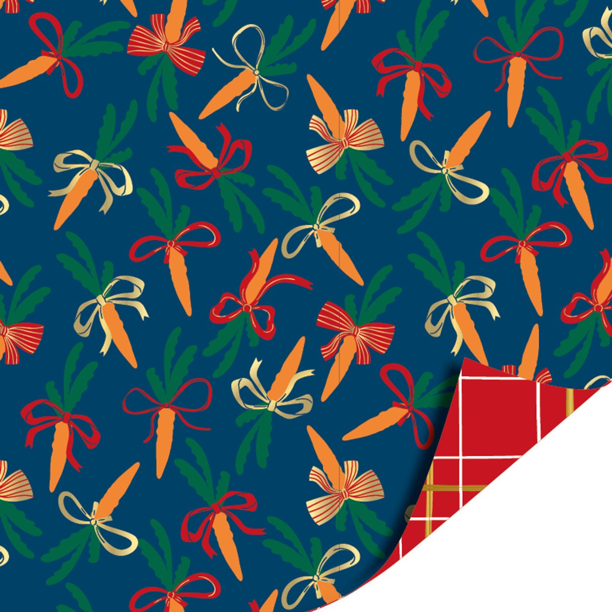 Het Inpakhuis - Cadeaupapier - Inpakpapier - Kadopapier - Sinterklaas - Pakjesavond - Wortel voor Ozosnel - Grid Ruit Rood - Piet - Schoencadeau - 50cm x 3mtr