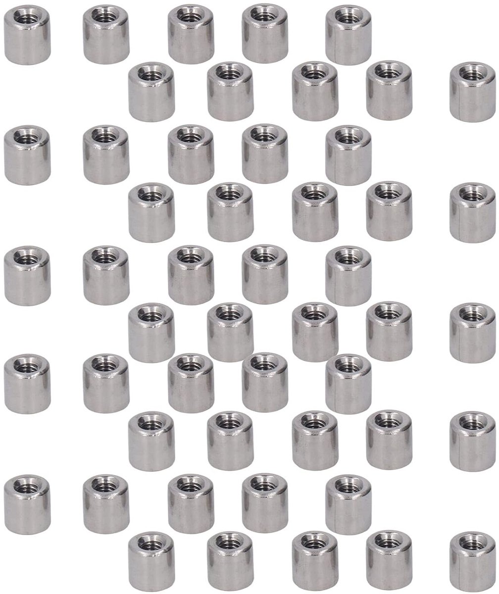 50 Stks Ronde Connector Moer Ronde M4 304 Rvs Koppelmoer Binnendraad Staaf Studding