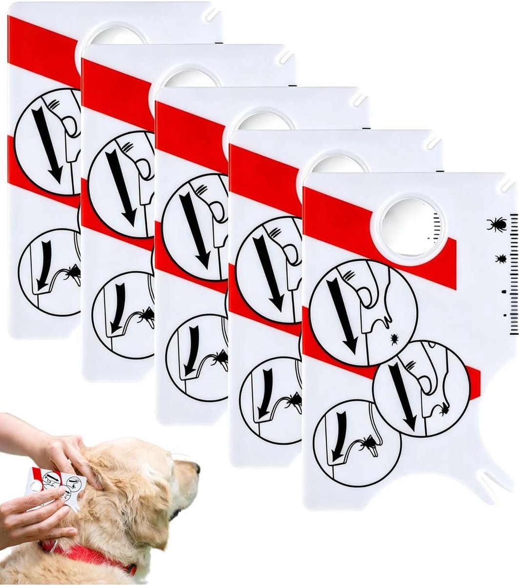 5 stuks kaart voor het verwijderen van tekens met vergroter voor honden Katten Mens Kinderen Tool voor het verwijderen van tekens