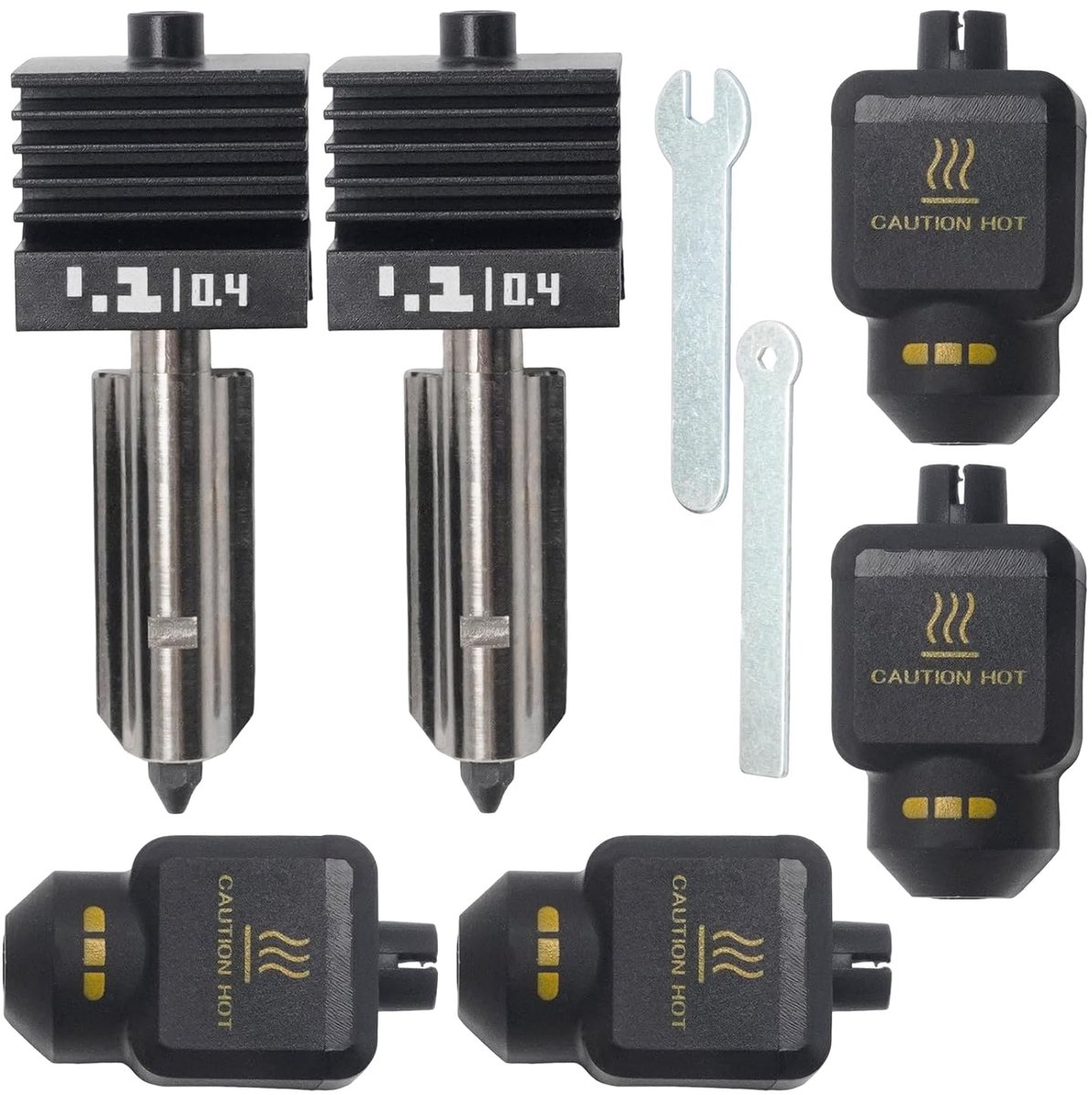 2 stuks hotend kit, met afneembaar mondstuk van 0,4 mm dik gehard staal, vervanging voor Bambu Lab P2S H2D H2S verwarmingselementenset