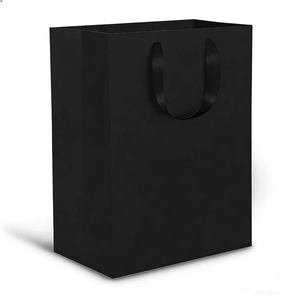 10 stuks kraftzakken met handvatten, 250 g/m² - Cadeauzakken - Zwarte cadeauzakken, middelgroot, 20 x 10 x 28 cm - Zwarte cadeauzakken - Verjaardagscadeauzakken