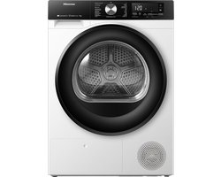 Hisense DH3S902BWCC - Warmtepomp droger - 9 kg - Vrijstaand - Wit - Draaiknop - 63 dB(A) - Ion Refresh - Allergy Care - Auto Dry - ConnectLife - WIFI