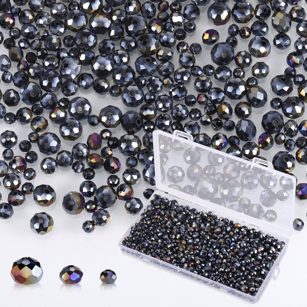 1000 Stuks Facetglas Kralen voor DIY Sieraden, Verkrijgbaar in 8mm, 6mm en 4mm, Perfect voor Armbanden en Kettingen