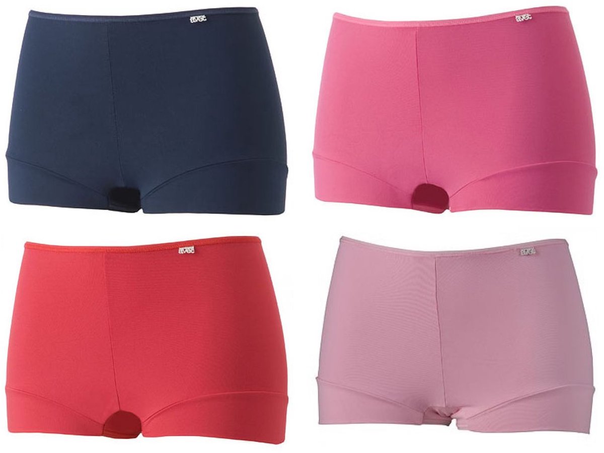 Avet Dames Shorts 4-pack - Vrolijke kleuren - Microfiber (Polyamide)