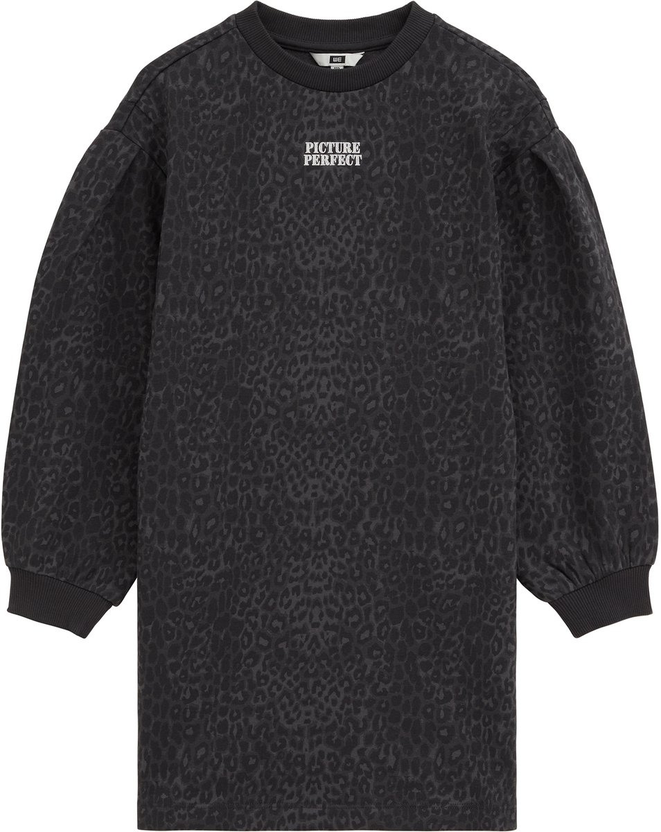 WE Fashion Meisjes oversized sweat jurk met print