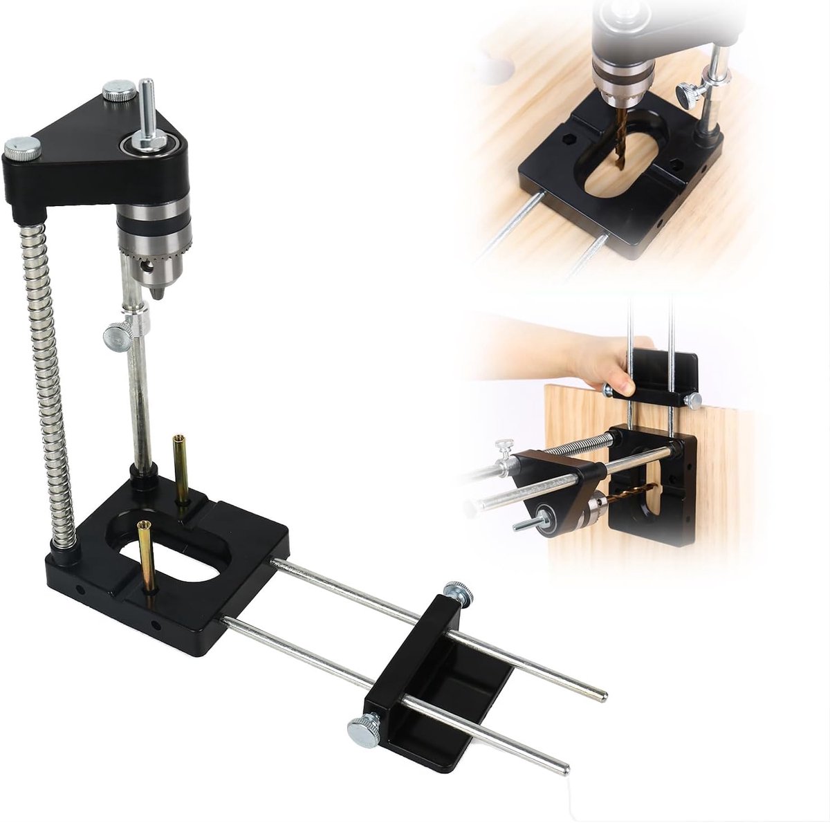 SnelShoppen - Drill Stand voor Boormachine, Verstelbare Boor Sjabloonlijn, Draagbare Precisie Houtbewerkingsgereedschappen, Verticale Gids Tool Set (Z