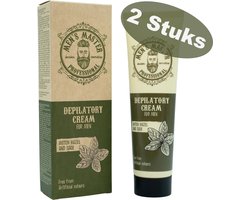 Men's Master Ontharingscrème Mannen Voordeelverpakking 2 Stuks – voor Gevoelige Huid – Borst, Rug en Benen – Pijnloze & Snelle Ontharing – 2x Tube 150ml + 2x Aftercare Crème 25ml