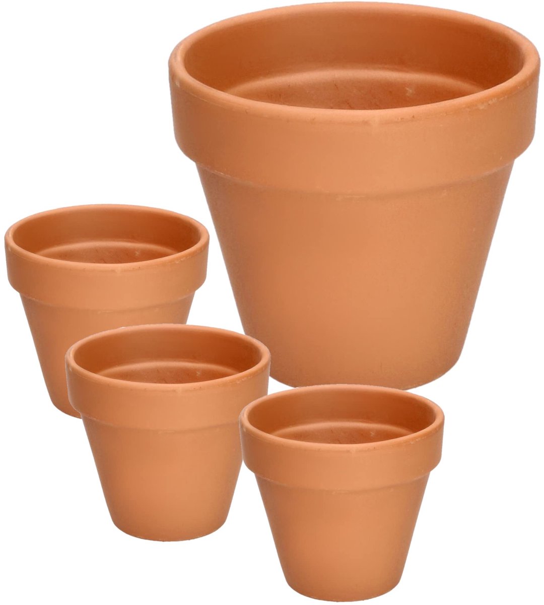KOTARBAU® Terracotta Bloempot Ø 13 cm - Terracotta Plantenpot met Afvoergat 4 unidades Bloempot - Ongeglazuurde Keramiek - 11 cm hoog - Terracotta