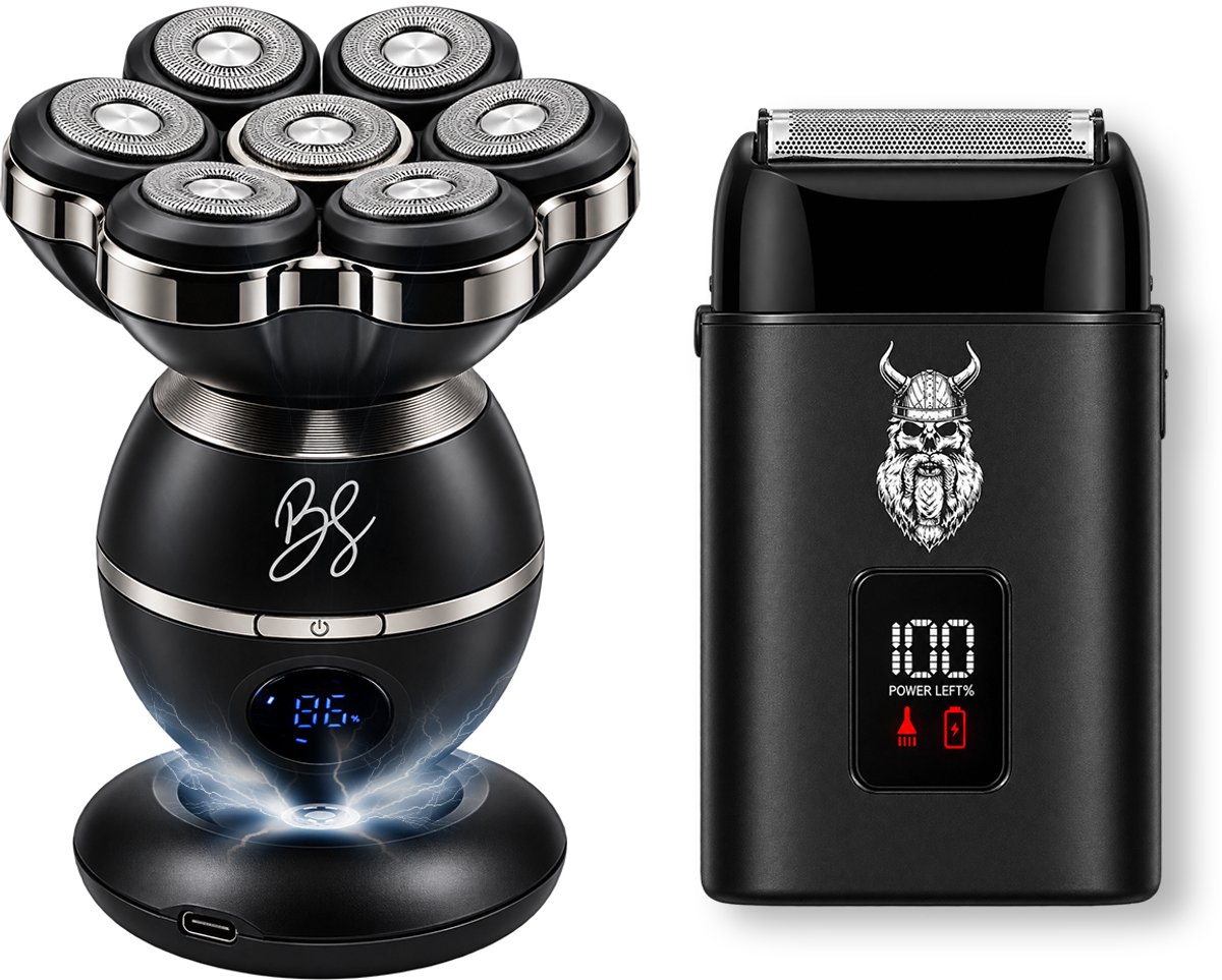 Scheerapparaat Mannen - Foil Shaver Triple Blade - Skull Master Bundel - Head Shaver - Kaal Hoofd - Elektrisch Scheerapparaat - Brothers in Style®