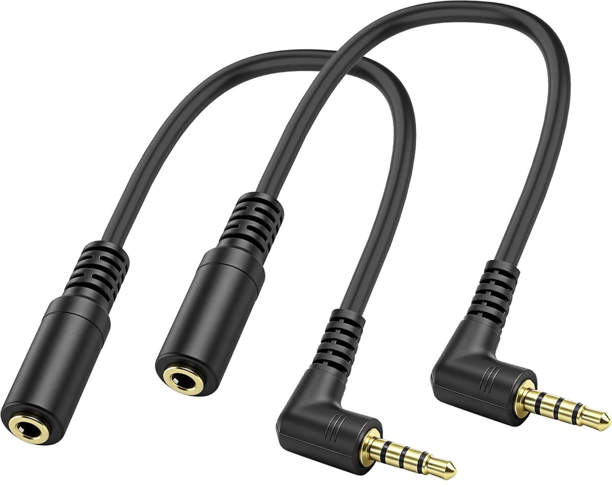 MEIRIYFA Audio Extension Cable 0.3 cm 90° TRRS 0.3 cm Male to Female Stereo Jack 4 Pin for Headphones, TV, Laptop - ShopVlot
