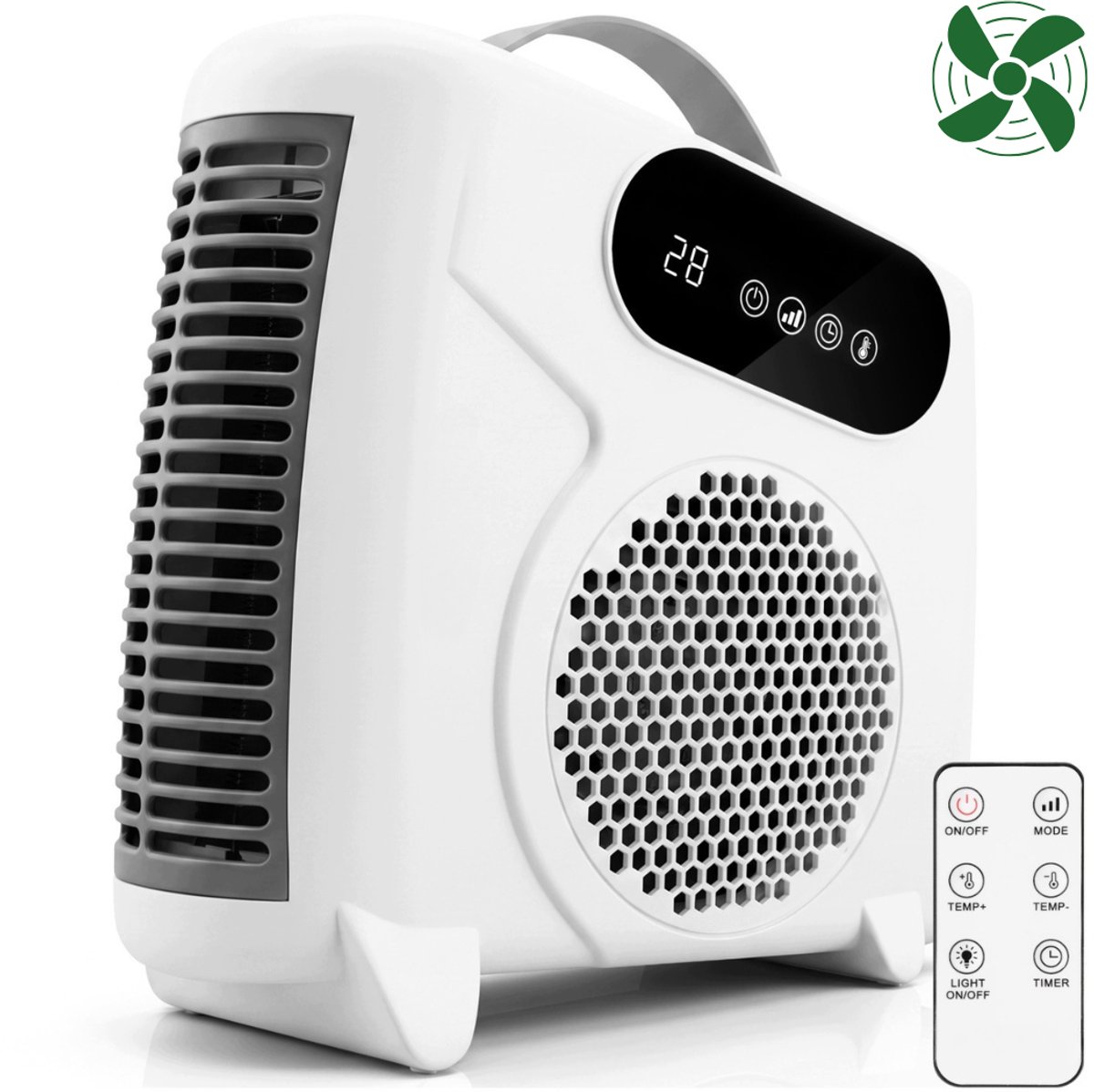 MOZY® - Draagbare Ventilatorkachel - Wit - 2000W - Instelbaar van 15°C tot 40°C - Timer - Warme & Koude Lucht - Digitaal Display - Fan Heater - Luchtverwarmer -