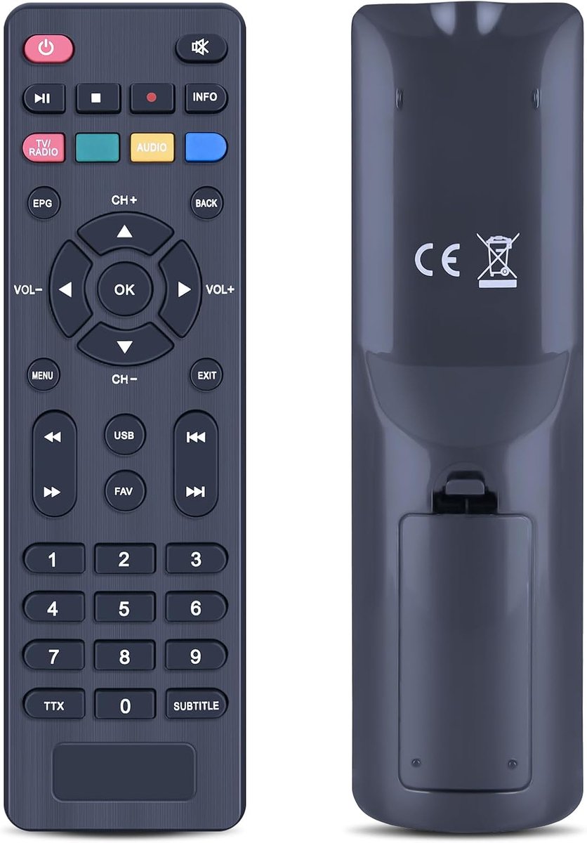 New Replacement Remote Control for Tele System Digital Terrestrial Decoder TS6815 T2HEVC DVB-T2 HEVC HD HDR HLG - ShopVlot