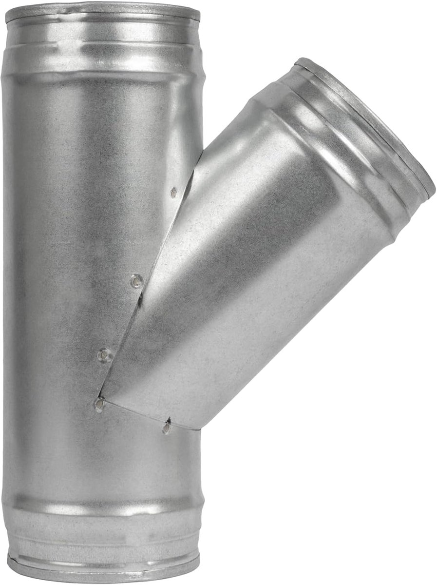 15cm Duct Splitter for Exhaust Fan Dryer Vent Hose 3 Way Duct Hose Connector, T Shape, T-Joint Metal (15cm, Y 45 - ShopVlot