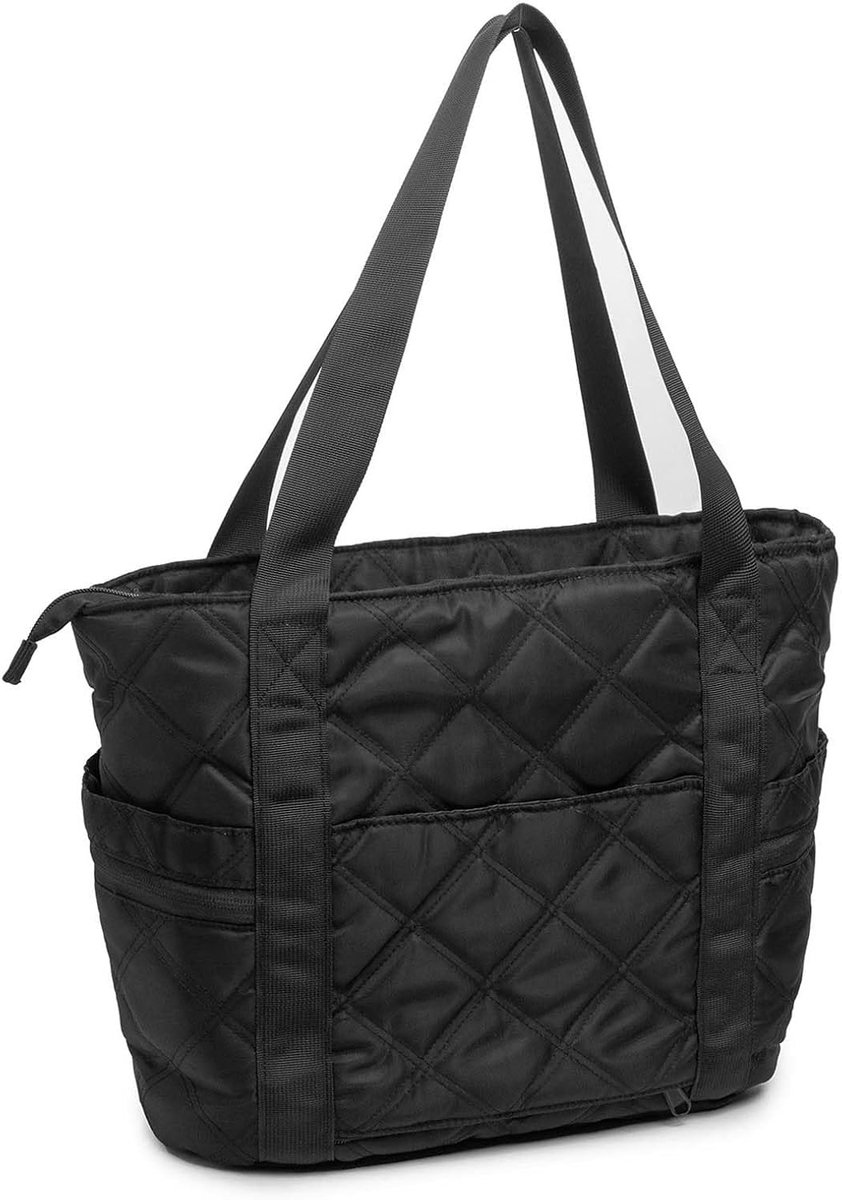 Women's Padded Bag Shopper Puffer Bag Large Laptop Tote Handbag Shopping Bag Shoulder Bag Zipper Shoulder Bag for - ShopVlot