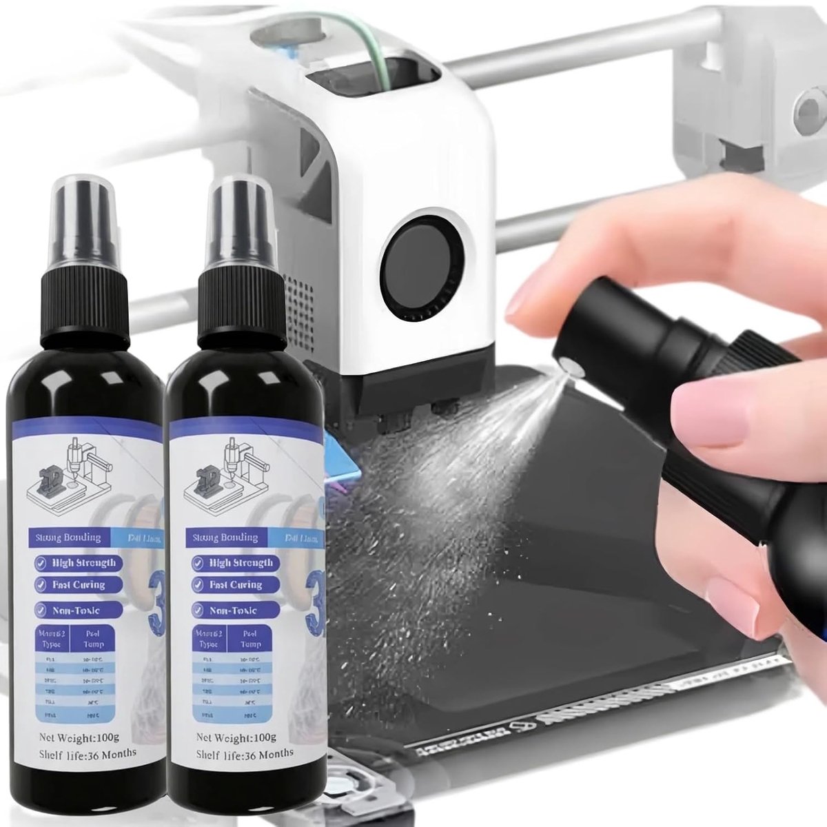 Pack of 2 3D Printer Spray Adhesive 3D Printer Adhesive Perfect First Layer Suitable for ABS, PLA, PETG, TPU Filaments - ShopVlot