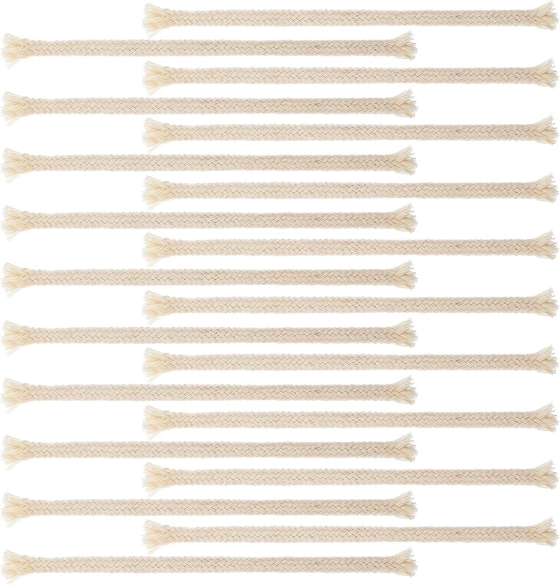Lonten, kaarsdochten, ronde lampdochten, petroleumlamp dochten, gevlochten dikke katoenen vervangende dochten voor fakkels, olielamp, alcohollamp (6 mm)
