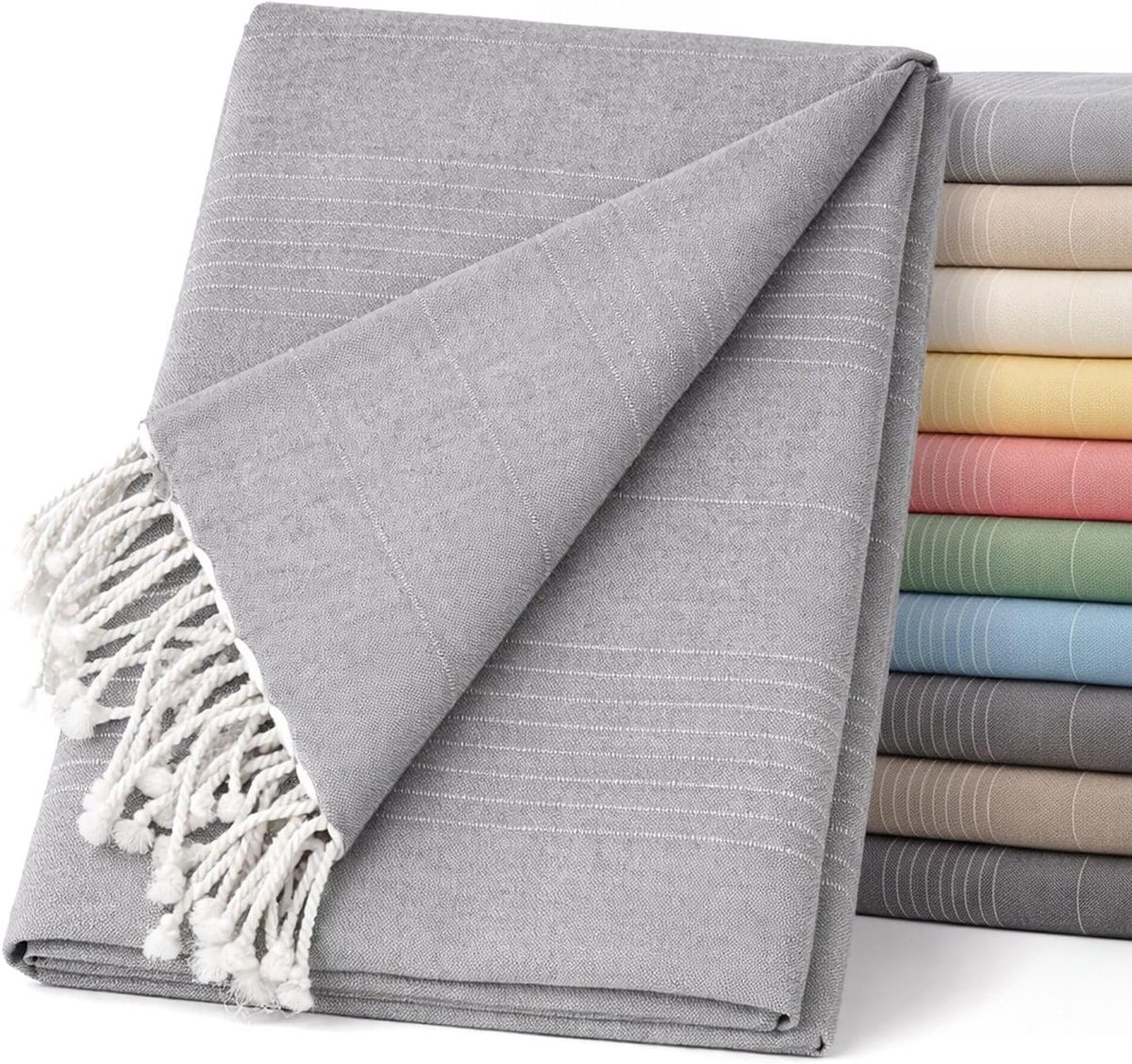 Multifunctionele sprei, afmetingen 180 x 260 cm, zowel voor bank als bed, multifunctionele sprei, grijs, decoratieve sprei voor bank, bed, bankdeken, licht en elegant