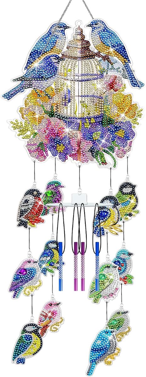 Diamond Painting Zonnevanger Windbel Set, 5D Dubbelzijdige Kristallen Diamond Painting Vlinder Hanger Set, Roterend Windbel Doe-Het-Zelf Set voor Thuis Tuin Raam Decor