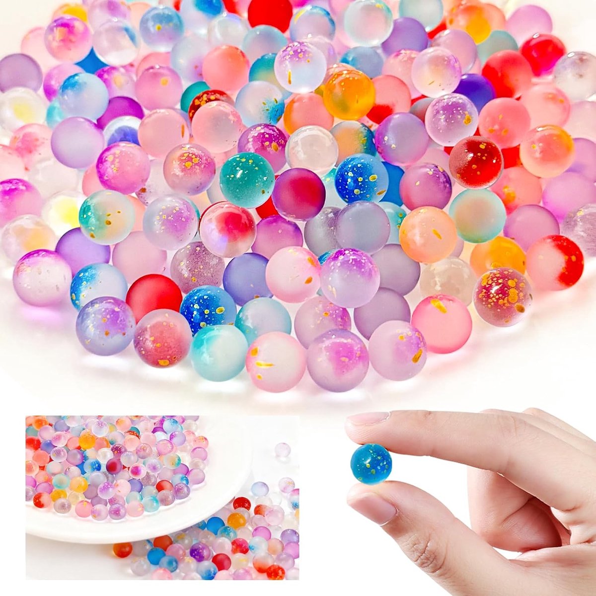Set van 200 multicolore glazen ks, 10 mm, kleine glazen ks met doos, herbruikbaar, voor ksspellen, knutselprojecten, woondecoratie (10 kleuren)