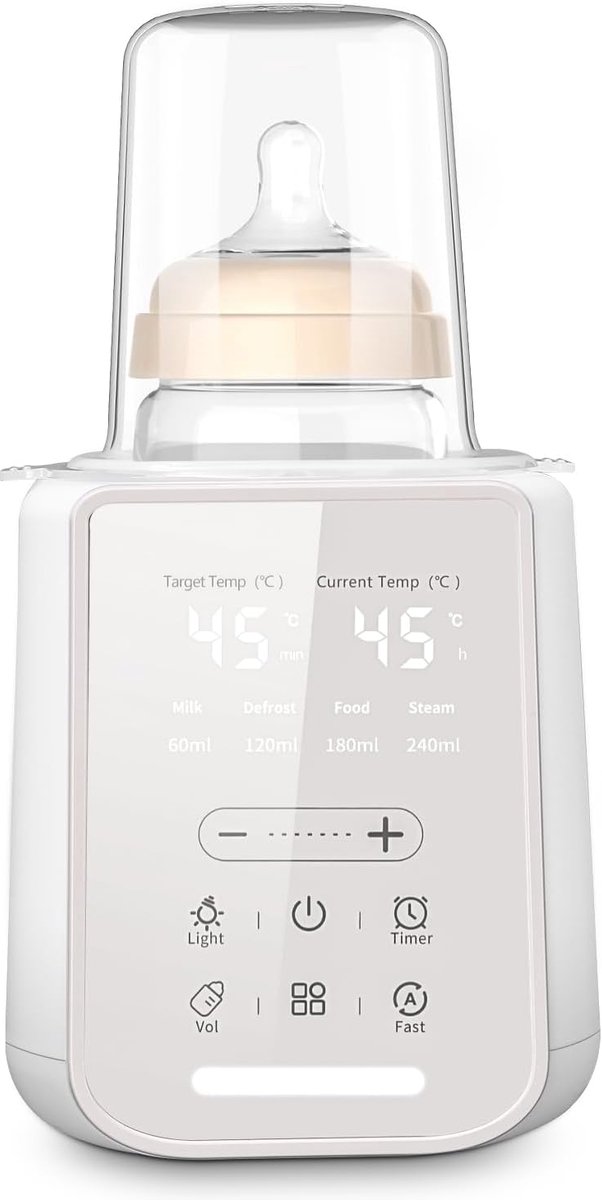 Warmer – 8-in-1 Multifunctional Baby Food Warmer with Night Light & Timer, Ideal for Travel, Preserves Nutrients in Breast Milk, Suitable for All Baby Bottles