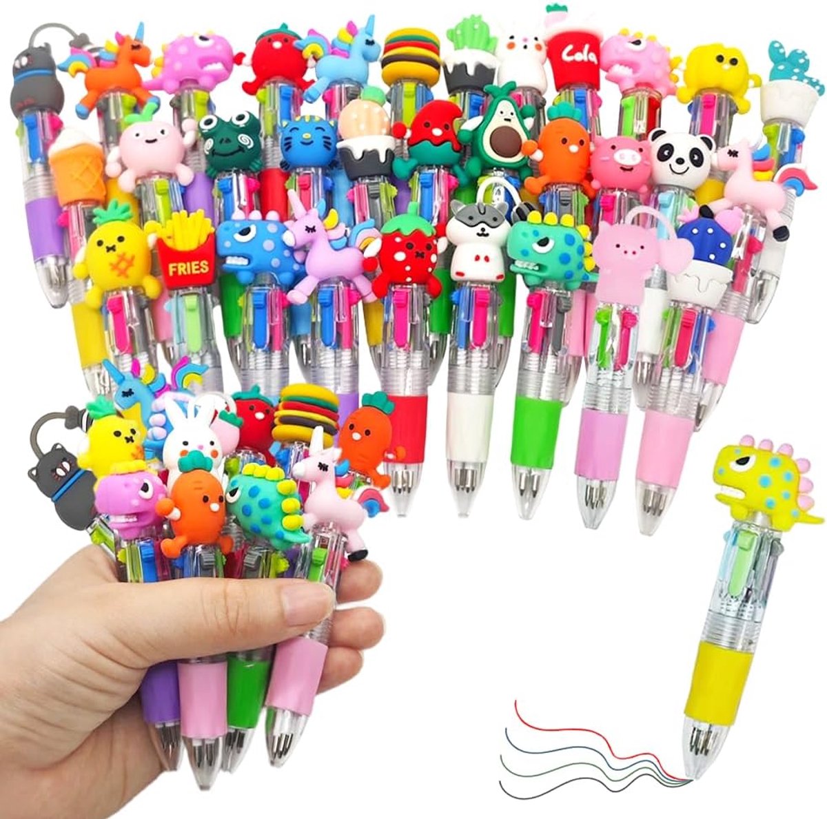 Set van 33 veelkleurige mini-pennen,alles-in-één,4-in-1