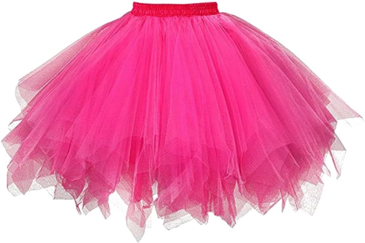 Tutu voor dames, klassieke rok, ballet, petticoat, onderrok, ballet, meisjes, tutu, rok, tule met boog, jaren '70, ballet, elastische dansrok, dansjurk, baljurk, korte rok, feestkostuum, dansen