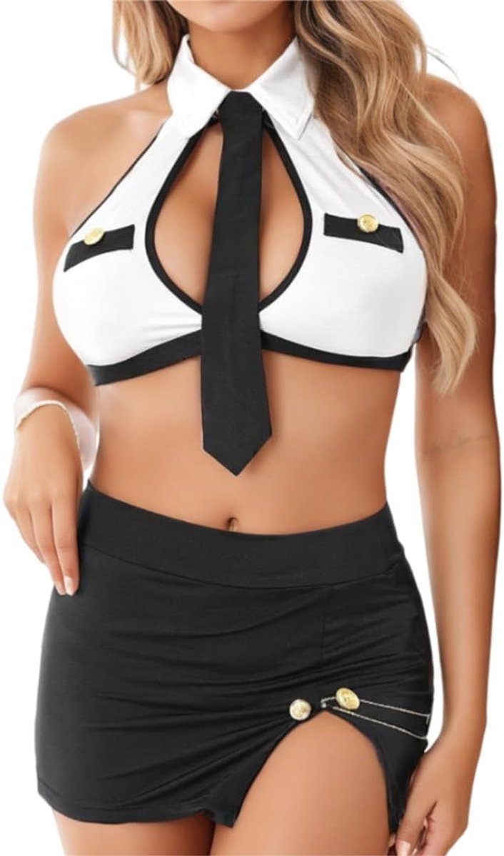 Cosplay uniform set vrouwen sexy secretaris kostuum kantoor secretaris uniform mini bodycon rok blouse jurk lingerie outfit rollenspel Valentijnsdag huwelijksreis huwelijksnacht