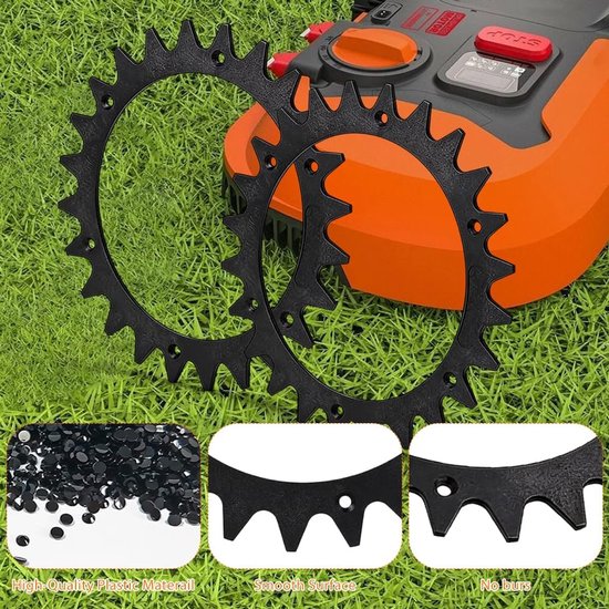 2 stuks robotmaaier spikes voor Worx Landroid S/M, robotmaaier spikes met 14 x schroeven, grasmaaier, robot wielmaat 205 mm, verzonken schroefgaten ontbraamd, voor accessoires off-wielwielen — afbeelding 5