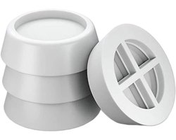 4 stuks - Schokdemper voor wasmachine - Schokdemper - Schokdemper voor wasmachine - Schokdemper voor droger - Schokdemper - Schokdemper - Verdikte vorm - Schokdemper voor wasmachine - Mats - Schokdemper - Glijdverstendig rubber - Wit