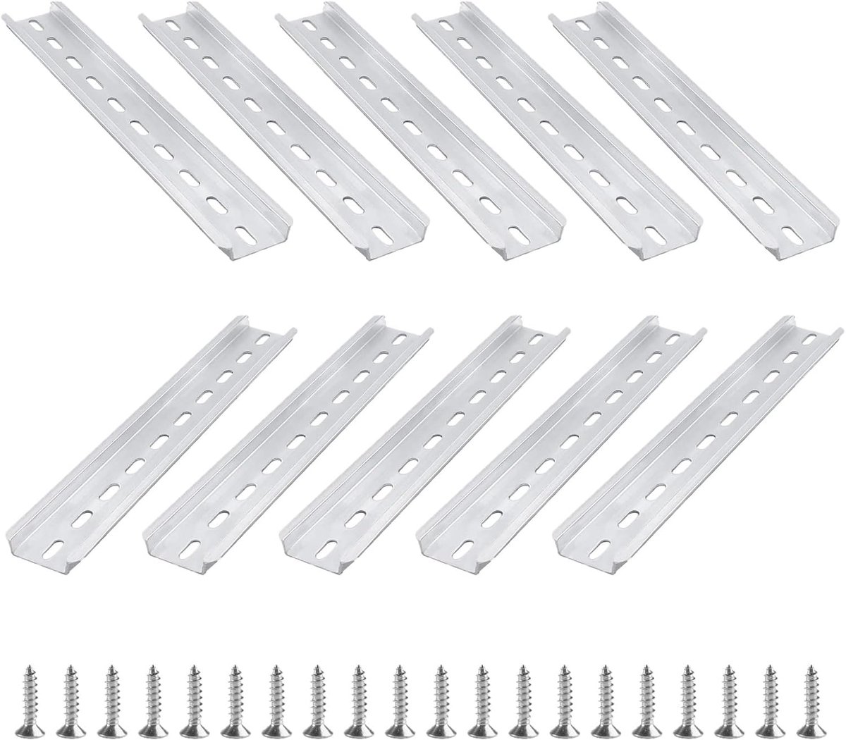 10 stuks, 300mm, aluminium DIN-rail, 35mm/7,5mm