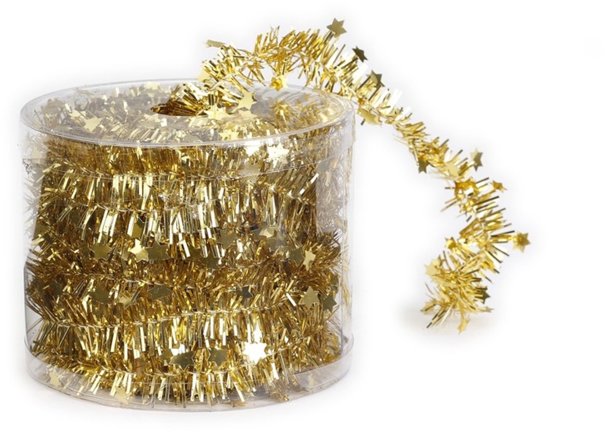 Verlichte kunst kerstboom - 75 cm - met gouden decoratie en slinger - kunstboom – foto 3