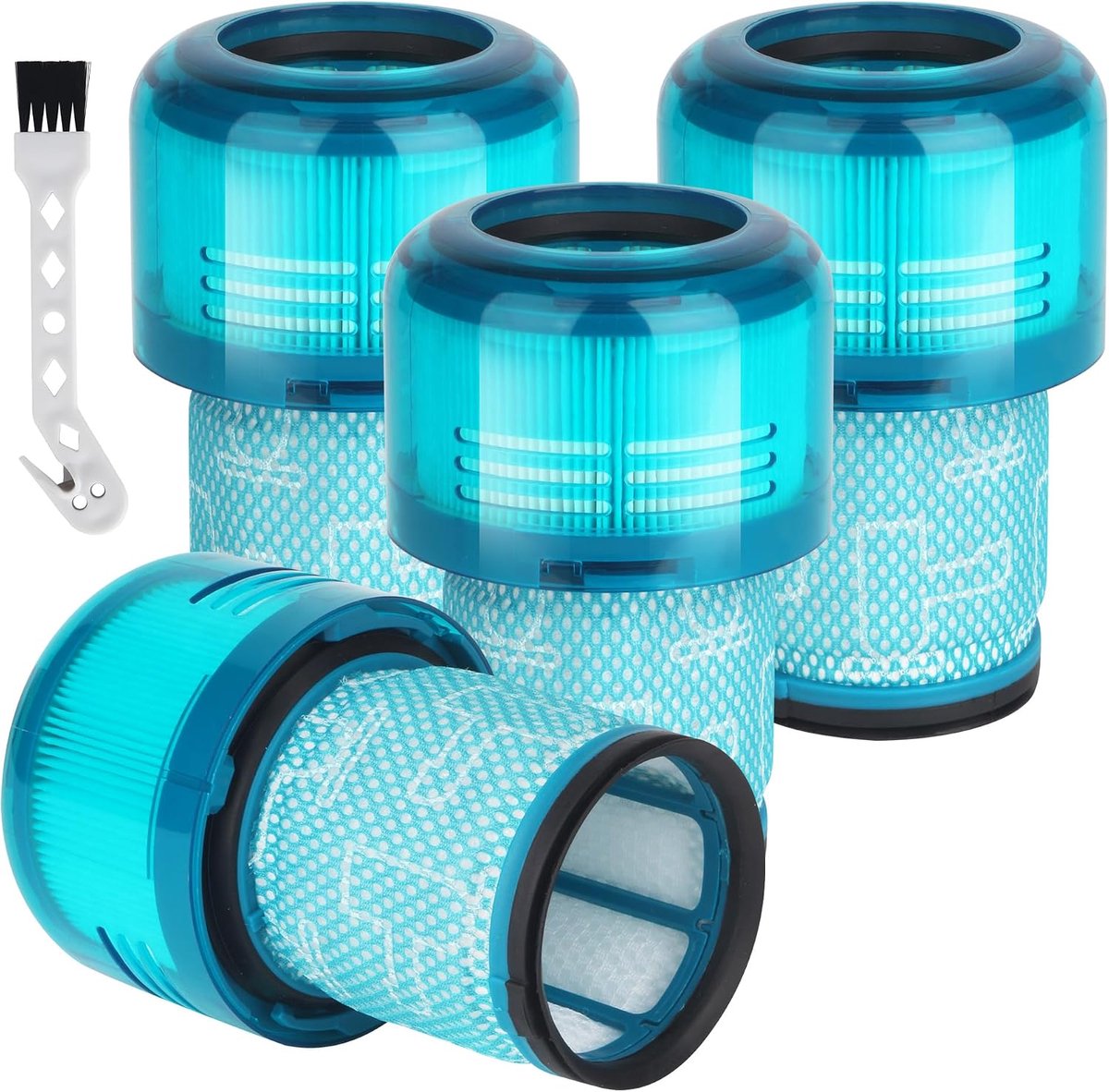 4 Stuks Wasbare HEPA Filters Voor Dyson V12 Detect Slim Stofzuiger, Voor Dyson V12 Detect Slim Absolute Extra, Total Clean, Fluffy, Vervangingsfilters Voor Dyson V12 Filter, Vervang #971517-01