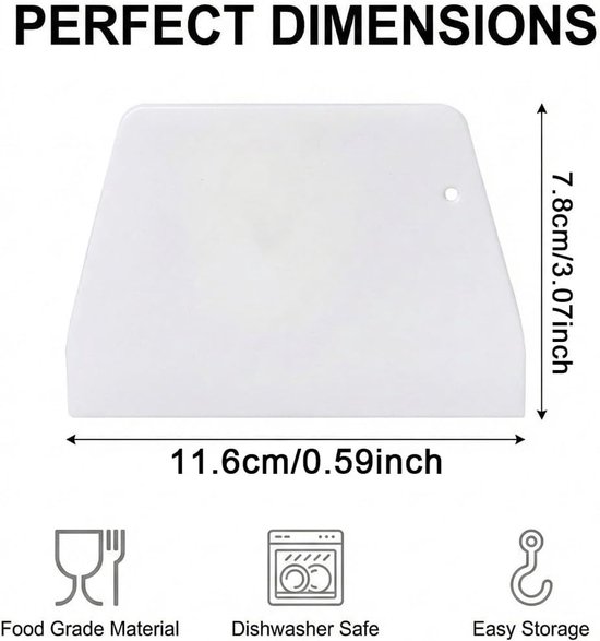 Multifunctionele schraper voor de keuken, 3 stuks, tarock voor deeg, van flexibel kunststof, gereedschap, voor cake, pasta, pizza, brood, groenten, keukengerei, multifunctionele deegsnijder — afbeelding 3