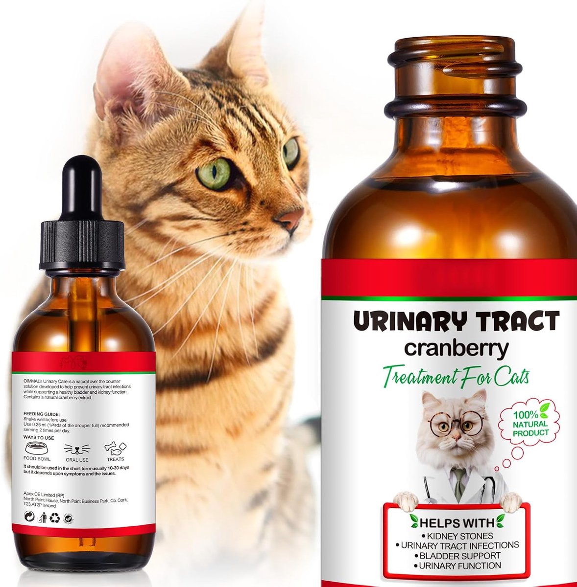 Druppels voor de urineinfecties van de kat, 2 fl oz druppels voor het repareren van kattenhoeden, ondersteunt de blaas, niersteen, gezondheid voor de urineverzorging van katten