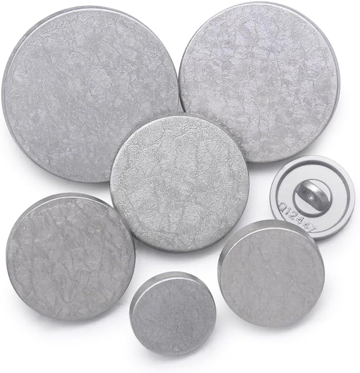 Knopen naaiknop metalen knoop broek lament broek rond JS136pcs-mat zilver mix