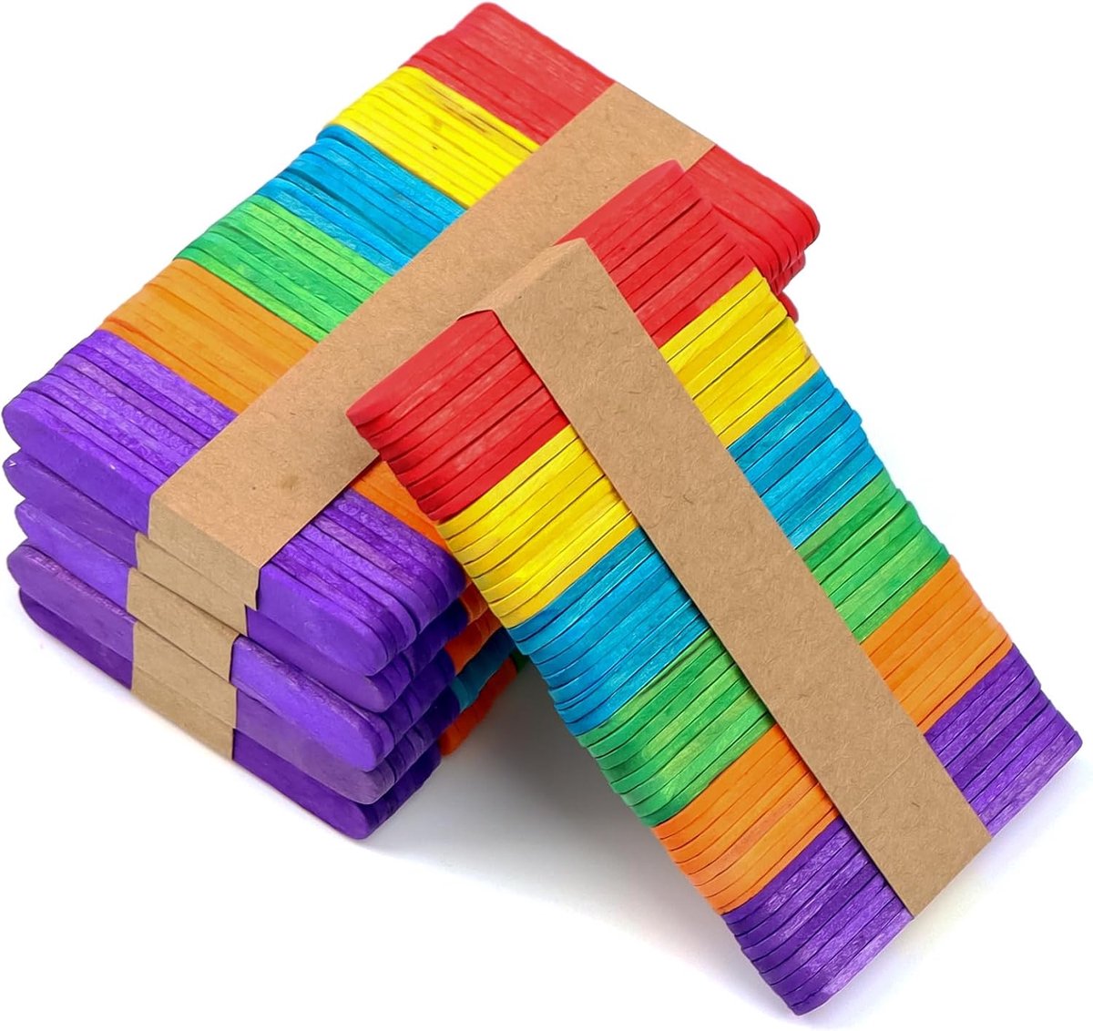 Houten lollystokjes, 6,3 cm houten lolly ambachtelijke sticks kleur natuurlijke ijslollysticks voor doe-het-zelf ambachten thuis en school, kunst en handwerk