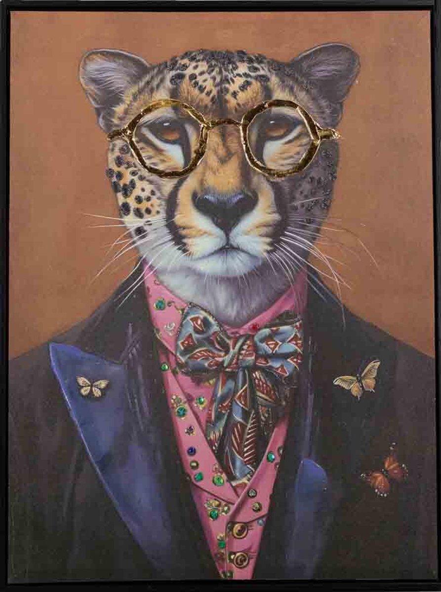 Schilderij fancy lion 60x80cm