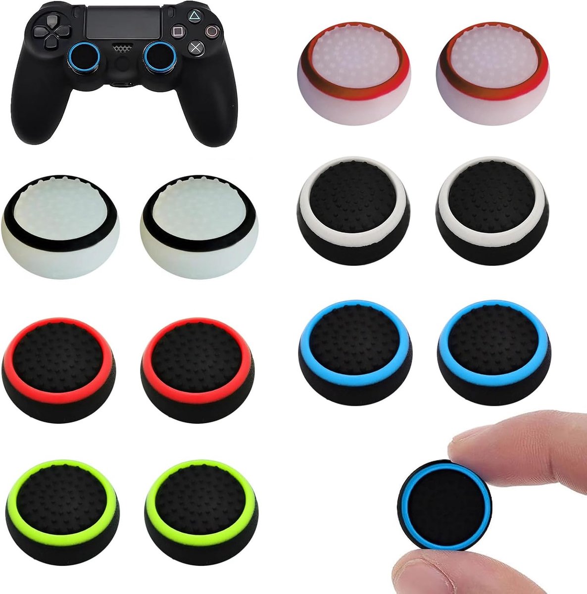 Keycaps, beschermende afdekking, grip joystick cap, analoog, joystick game-controller rubberen buffer (12 stuks)
