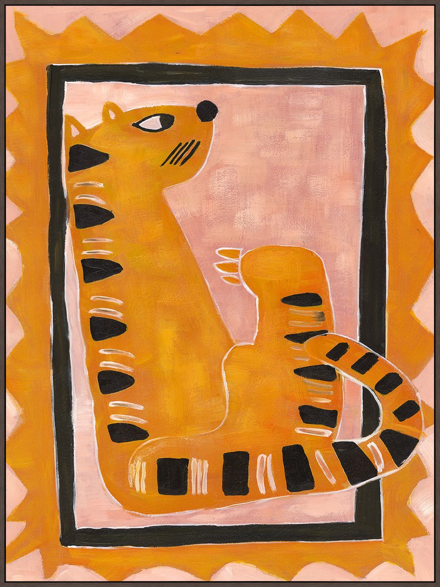 Schilderij met frame tiger