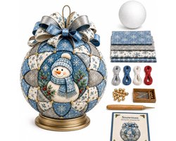 DIY Quilted Christmas Kit - Sneeuwpop - 3D Viltbollen met Kralen - Zonder Naaien - Creatief & Ontspannend - Uniek Kerstcadeau - Stijlvolle Kerstversiering - Haakset - Complete Knutselset met Patronen, Gereedschap - voor Beginners & Gevorderden
