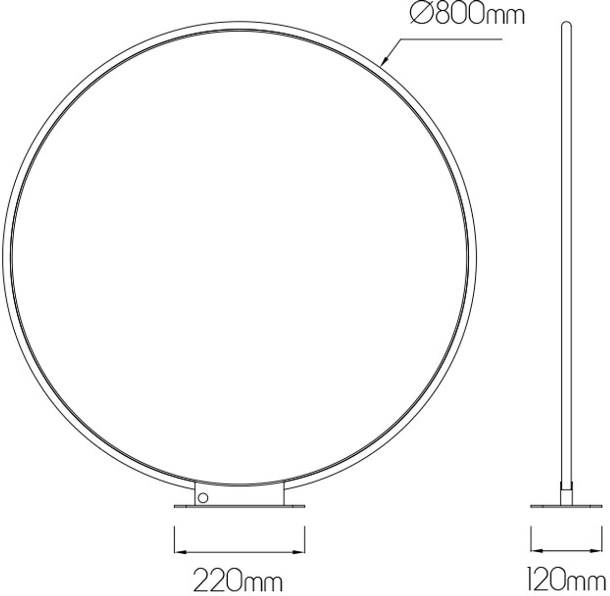Annu LED tafellamp, rond, wit, dimbaar, ø800mm hoog 830mm, 37W, 2405 lumen, 3000K warm wit, IP20