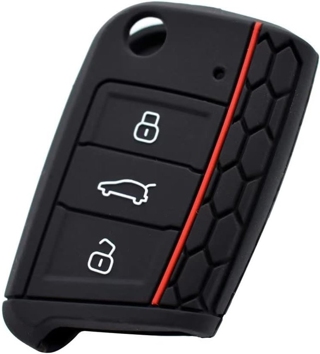 Autosleutelhoes van siliconen, afstandsbediening, compatibel met Volkswagen Golf 7 / Polo Mk7, Tiguan, Seat, Skoda
