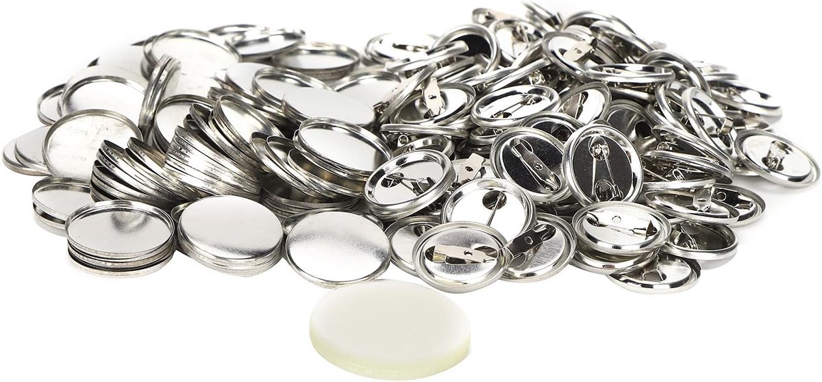 Knopen Maken Benodigdheden, Knoppennen voor Alle Gelegenheden, 100st Pinknop Ronde Veiligheidsbadge Embleem Medaille Onderdelen Benodigdheden voor Handwerk (100 sets metalen badges