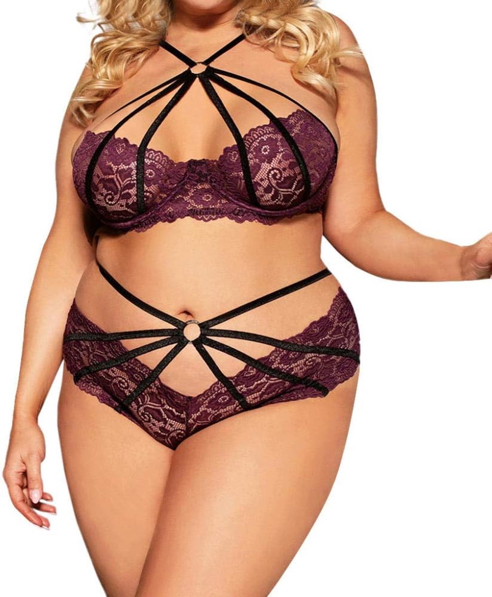 Ondergoed Vrouwen Sexy Lingerie See Through Lace Backless Nachtkleding Beha G-String Kostuum