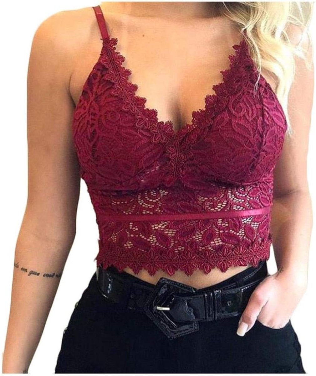 Lingerie voor dames V-hals transparante lingerie met jarretelgordel lingerie bodysuitVrouwen Sexy Vest Kant Crop Mouwloze Beha Lingerie Sexy V-hals Ondergoed Hemdje Vrouwen Lingerie Sexy-Red_3XL