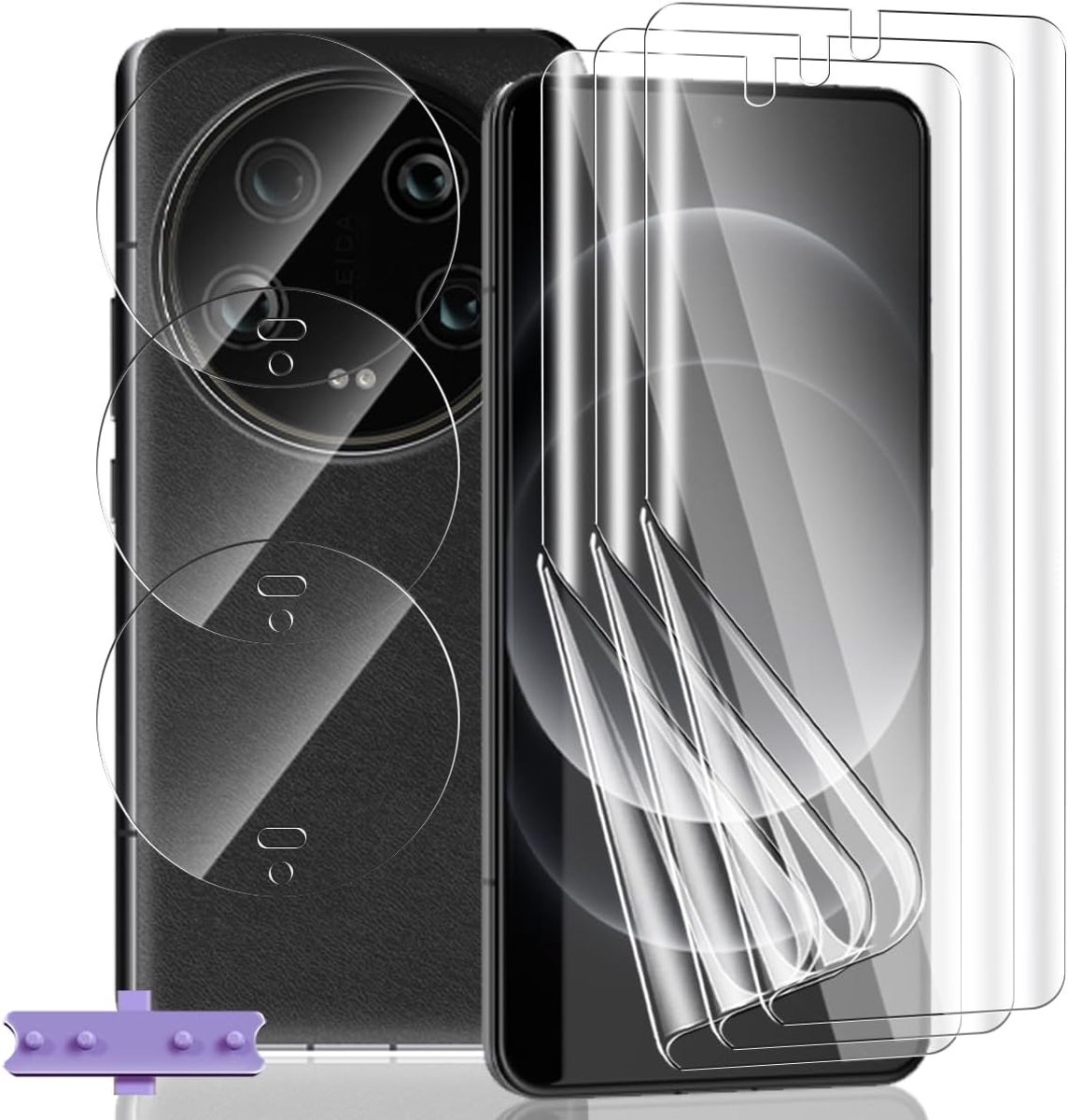 3 + 3 stuks displaybeschermfolie voor Xiaomi 14 Ultra, HD-folie van zacht TPU en displaybeschermfolie van gehard glas, krasbestendig, flexibele displaybescherming voor Xiaomi 14 Ultra
