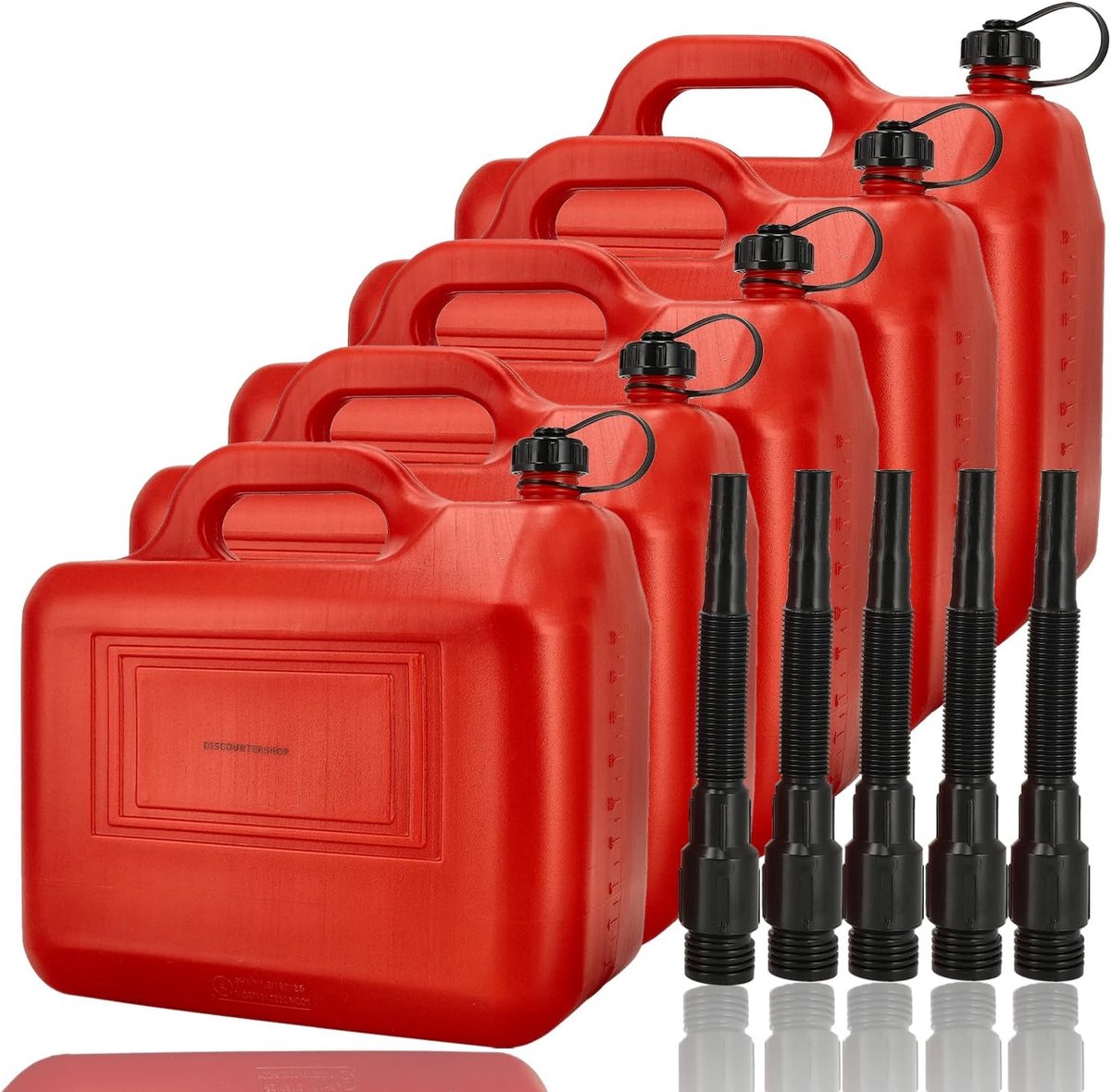 Jerrycans 20 Liter Rood - Met Trechter Tuit en Vulslang - benzinetank - Voor diesel en benzine - Brandstof jerrycans (5)