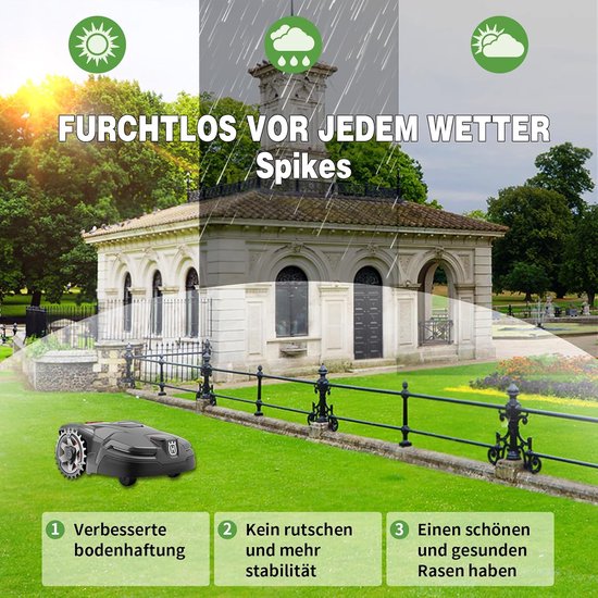 Spikes voor Husqvarna Automower 320/420/430X/440/450X, gazontractieverbetering voor robotmaaier, uitvoerig ontbraamd, wielmaat 252 mm — afbeelding 5